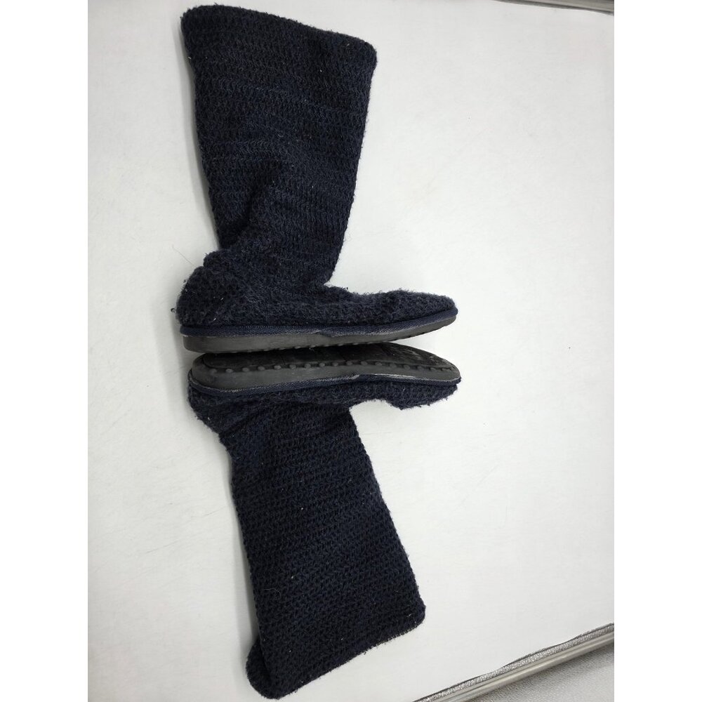 Mukluks A La Mode Slipper Boots Womens Size 8 Blue Knit Button Tall House Cozy - Picture 6 of 10